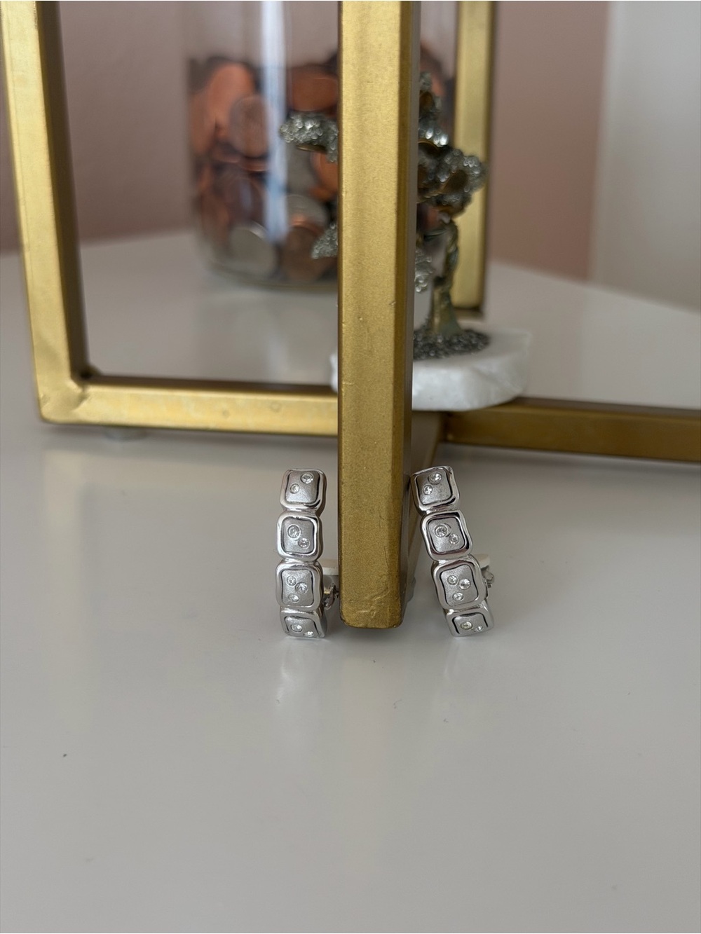Vintage Swarovski Crystal Pavé Chevron V-Shape Clip-On Earrings